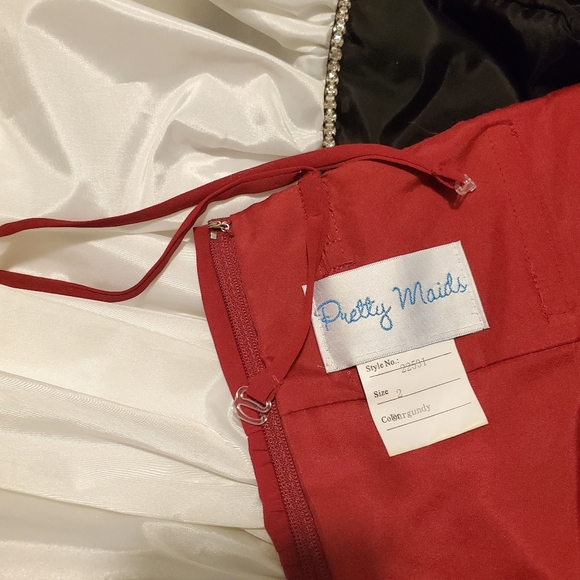 SOLD Evening Maroon Chiffon Strapless Dress* - Picture 7 of 8